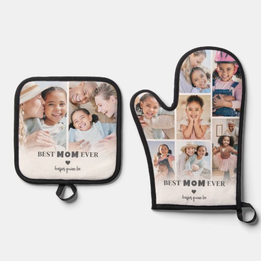 Best Mama Foto Ofenhandschuh & Topflappen-Set (Vorderseite)