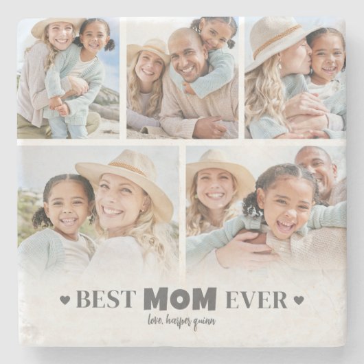 Best Mama Foto Steinuntersetzer (Vorderseite)