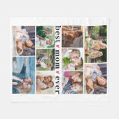 BEST MAMA JE 10 Fotos Collage White Custom Fleecedecke (Vorderseite (Horizontal))