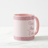 Best Mama je Rose Gold Glitzer Vorlage Tasse (VorderseiteRechts)