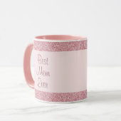 Best Mama je Rose Gold Glitzer Vorlage Tasse (Vorderseite Links)