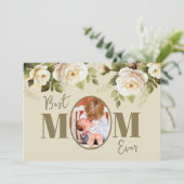 Best Mama jemals Floral Foto Ferienwohnung Karte (Stehend Vorderseite)