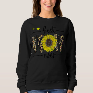 Best Mama jemals Niedlich Leopard Sonnenblumen Her Sweatshirt