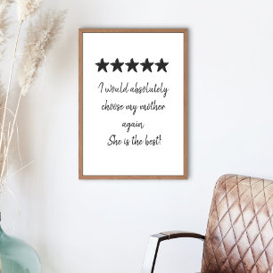 Best Mama Liebe 5 Star Review Benutzerdefinierter Poster