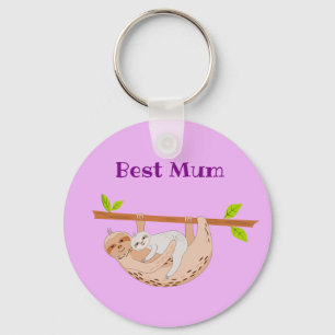 Best Mama, Mütter Day Sloth & Baby Key Ring Schlüsselanhänger
