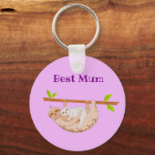 Best Mama, Mütter Day Sloth & Baby Key Ring Schlüsselanhänger (Vorderseite)