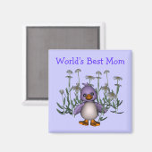 Best Mama Niedlich Bird Daisis Blume Magnet (Vorderseite/Rückseite)