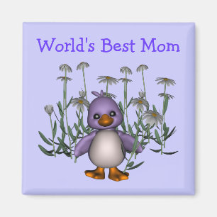 Best Mama Niedlich Bird Daisis Blume Magnet