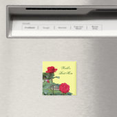 Best Mama Rote Rose Blume Foto Magnet (In Situ (Geschirrspüler))