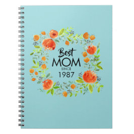 Best Mama Seit Watercolor Floral Notebook Notizblock