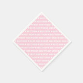 Best Mama White on Light Pink Paper Napkin Serviette (Ecke)