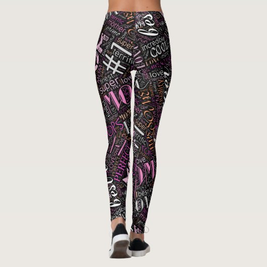 Best Mama Word Cloud ID262 Leggings (Rückseite)