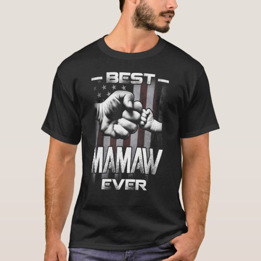 Best Mamaw Ever Fist bump USA Flag Mother's Day T-Shirt (Vorderseite)