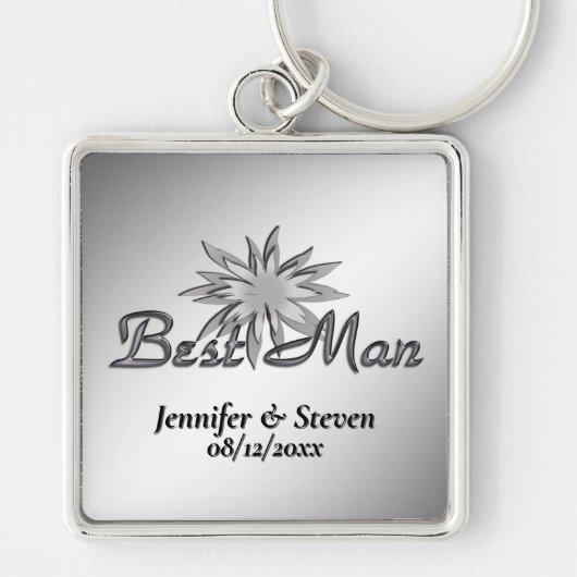 Best Man Black and White Custom Keychains Schlüsselanhänger (Vorne)