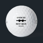 Best Man Black Bow Tie Golfball<br><div class="desc">These golf balls are a great favor for the best man in your wedding. They feature a black bow tie with the best man's name above it in a modern CAP font and the words Best Man along with the wedding date below. They'd be great for a bachelor party or...</div>
