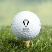 Best Man Black Tuxedo With Striped Bow Tie Golfball (Insitu T-Shirt)