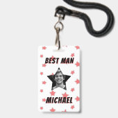 Best Man Custom Photo in Star Wedding Ausweis (Vorderseite mit Lanyard)