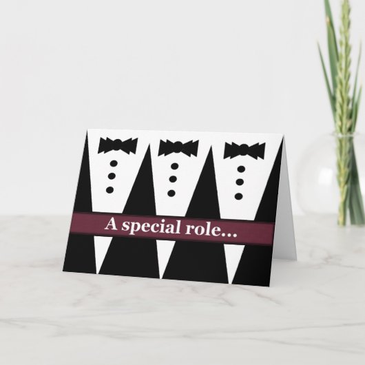BEST MAN - Funny Einladung with Three Tuxes (Vorderseite)