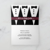 BEST MAN - Funny Einladung with Three Tuxes (Innenseite)