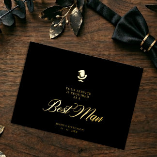 Best Man Funny Wedding Minimalist Proposal Card Folieneinladung