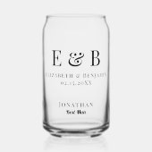 Best Man Gift Monogram Wedding Minimalist Dosenglas (Vorderseite)