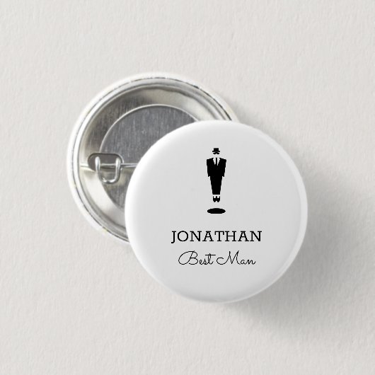 Best Man Gift Wedding Party Custom Button (Vorne & Hinten)