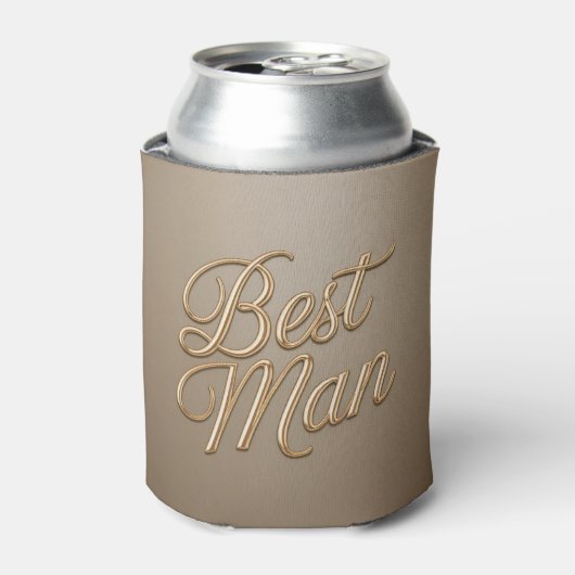 Best Man Gold Script Can Cooler Dosenkühler (Kanne Vorderseite)