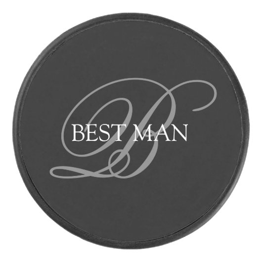 Best Man Monogram Eishockey Puck (Vorderseite)