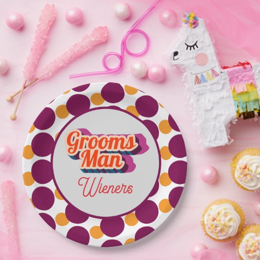 Best Man | Script Style Custom Wedding Pappteller (Party)