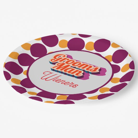 Best Man | Script Style Custom Wedding Pappteller (Schrägansicht)