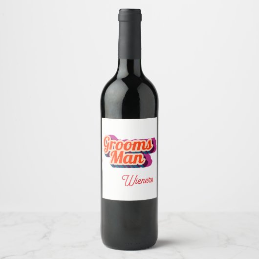 Best Man | Script Style Custom Wedding Weinetikett (Vorderseite)