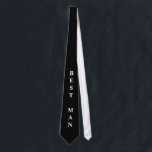 Best Man wedding party neck tie for groomsman Krawatte<br><div class="desc">Best Man wedding party neck tie for groomsman. Elegant black and white design with custom text. Personalized party favors for best man,  groomsmen,  friends etc.</div>