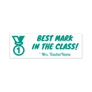 "BEST MARK IN DER KLASSE!" Briefmarke aus Kautschu Permastempel