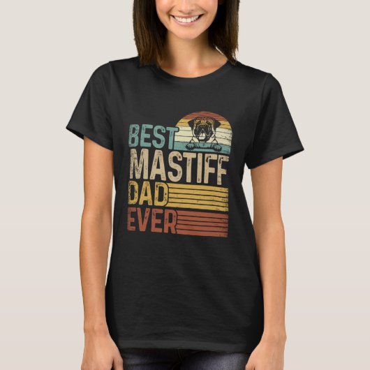 Best Mastiff Dad Ever Retro Fathers Day T-Shirt (Vorderseite)