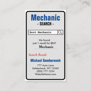 Best Mechanic Business Card Visitenkarte