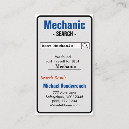 Best Mechanic Business Card Visitenkarte (Vorderseite)