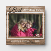 Best Meemaw jemals Custom Foto Rustic Wood Fotoplatte (Vorderseite)