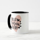 Best Memaw jemals Black Pink Heart Tasse (Vorderseite Links)