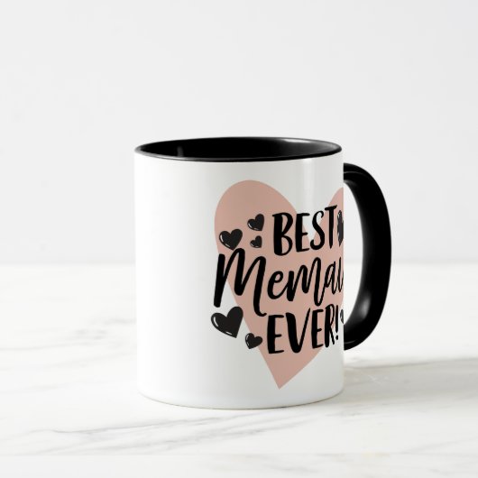 Best Memaw jemals Black Pink Heart Tasse (VorderseiteRechts)