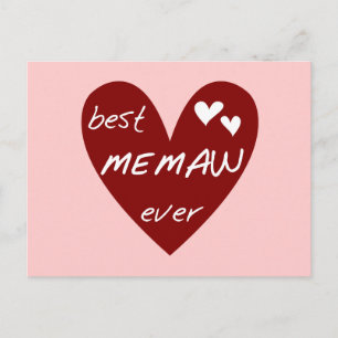 Best Memaw - T - Shirt und Geschenke für das Rote Postkarte