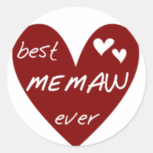 Best Memaw - T - Shirt und Geschenke für das Rote  Runder Aufkleber