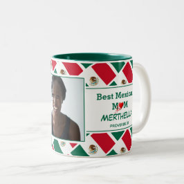BEST MEXIKAN MAMA Personalisiert MEXIKO-Flag Foto Zweifarbige Tasse