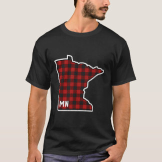 Best Minnesota Buffalo Kariert Mn Staat Kontur T-Shirt