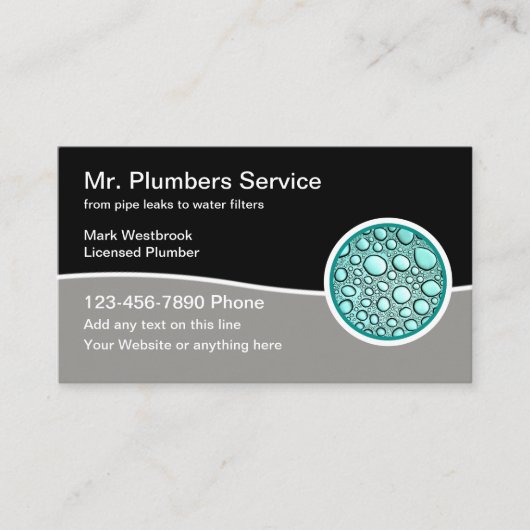 Best Modern Plumber Service Business Cards Visitenkarte (Vorderseite)