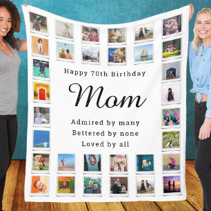 Best Mom 70th Birthday Photo Collage White Fleecedecke