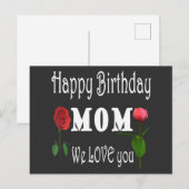 Best Mom Birthday Design  Einladungspostkarte (Vorne/Hinten)