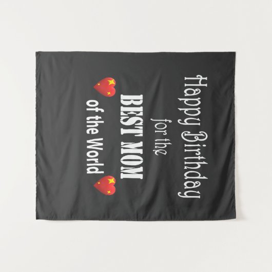 Best Mom Birthday Design Wandteppich (Vorderseite (Horizontal))