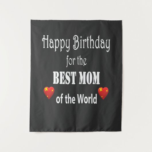 Best Mom Birthday Design Wandteppich (Vorderseite)