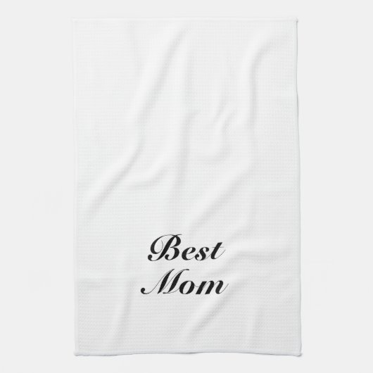 Best mom Black White Classic Script Elegant Cute Geschirrtuch (Vertikal)