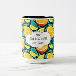 Best Mom Citrus Two‑Tone Mug – Personalized Lemon Zweifarbige Tasse